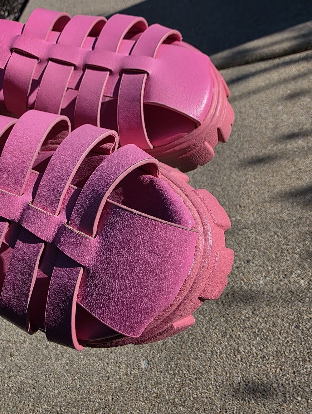 Pink Gladiator Fisherman Rugged Bottom Strap Sandals Women Sz 9 The Portland - Picture 4 of 8
